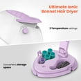 thumbnail image 5 of TASALON 1875W Ionic Hooded Hair Dryer with 3 Heat Settings, Professional Sit-Under Dryer for Home & Salon, Portable Ceramic Hair Dryer Bonnet,Purple, 5 of 8