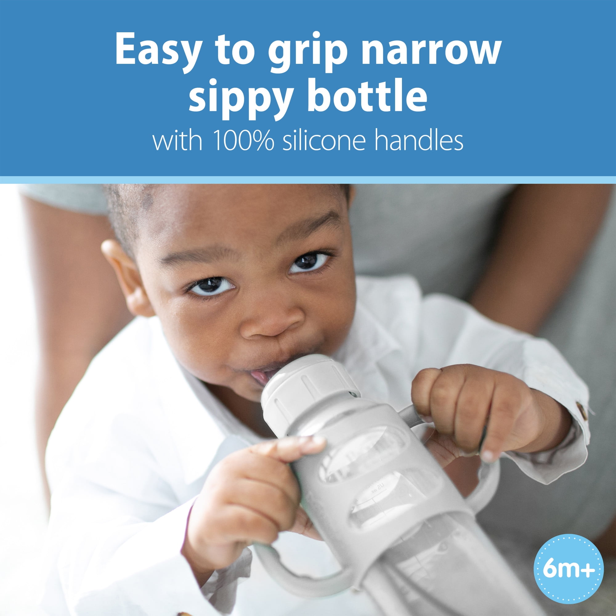 Dr. Brown's® Milestones™ Narrow Sippy Bottle with Silicone Handles,  8oz/250mL, 6m+