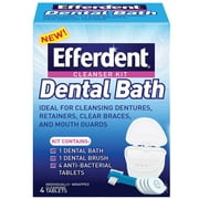 Efferdent Retainer & Denture Cleaner Tablets and Dental Bath, 4 Tablets