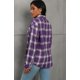 thumbnail image 2 of Camisa de franela a cuadros Keva Molly de manga larga para mujer, color morado XL, 2 of 6