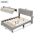 thumbnail image 7 of Queen Size Platform Bed with Underbed Drawer,Upholstered Bed Frame with Vertical Channel Tufted Headboard and Footboard,Mattress Foundation,Wood Slat Support, No Box Spring Needed, 7 of 7