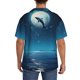 thumbnail image 3 of Fotbe Night Sky Moon Dolphin Camisa Estampada de Manga Corta para Hombre, Casual de Verano, Estilo Playero, Sin Arrugas-XX-Large, 3 of 5