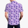 thumbnail image 4 of Balery Violet Printed Men’s Short Sleeve Polo Shirt, Midweight Men's Shirt,Golf Polo shirts -Medium, 4 of 9