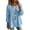 hgg131-Light Blue, variant on Ounisa Women's Ruched Crew Neck Long Sleeve Pullover Top, Soft Draped Feminine Blouse with Flattering Gather Detail and Flowy Fabric