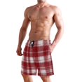 thumbnail image 2 of Dailycode Men's Quick Dry Swim Trunks Beach Shorts Casual Summer Board Shorts with Pockets, Red and White Plaid, 2 of 8
