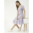 thumbnail image 3 of Moomaya Square Neck Tiered Dress, Knee Length Flared Smocked Summer Dress, 3 of 8