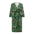 thumbnail image 3 of Yuyamidu Colorful Light Womens Robes Christmas Ladies Loungewear Lightweight Robe for Women Green Bathrobe Soft Sleepwear Size M, Xmas Night Gown for Sleep Spa, 3 of 7