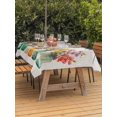 thumbnail image 3 of Outdoor Tablecloth with Umbrella Hole for Patio/Picnic/Party/Camping, Spring Botanical Waterproof Table Cloth Rectangle Table Cover Washable, Watercolor Flower Vises Floral Beige (60"x 84"), 3 of 9