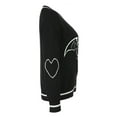 thumbnail image 4 of xiaxaixu Women's V Neck Sweaters, Heart Long Sleeve Bat Print Loose Knit Tops, 4 of 5