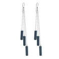 thumbnail image 2 of Navy Blue Glass Triple Strand Sterling Silver Chain Dangle Earrings, 2 of 5