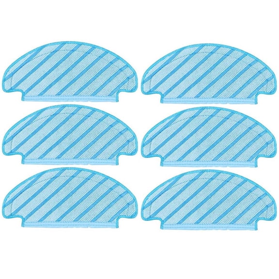 6-Pack Striped Robot Vacuum Mop Pads, Washable Reusable Mopping Cloth Replacement Parts for Station Robot Vacuum Cleaners