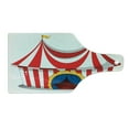 thumbnail image 2 of Circus Cutting Board, Illustration of Retro Flag Nostalgic Fun Festival Carnival Venue, Decorative Tempered Glass Cutting and Serving Board, Wine Bottle Shape, Red White, by Ambesonne, 2 of 5