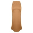 thumbnail image 5 of HomeGardon Maxi Skirts for Women Long Skirts Summer Womens Fashion Solid Color A Character Satin Fabric Invisible Zipper Half Length Skirt,XS-XL, 5 of 6