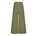 thumbnail image 5 of XFLWAM Women's Spring and Summer Cotton and Linen Trousers Loose Large Size Wide Leg Pants Green 3XL, 5 of 8