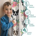 thumbnail image 3 of Blackout Kids Curtains,Boston Terrier Dog and Flower Florals Childrens Insulated Curtains Set Of 2,Bedroom Essentials,Toddler Room Decor 42"x54"(106x137cm), 3 of 4