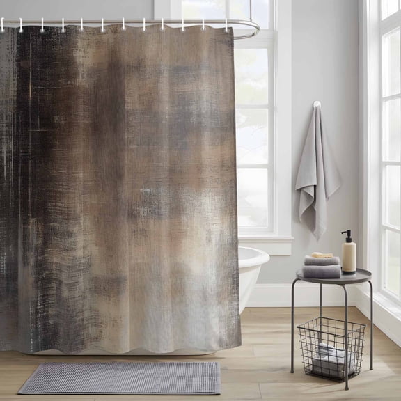 Bathroom Shower Curtain Vintage Black Brown White Waterproof Shower Curtains with Hooks, Abstract Pattern Bath Curtains Bathtub Curtain Home Decor 36x72in