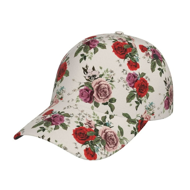 Balery Rose Flowers Gorra de béisbol de tamaño ajustable para correr, entrenar y actividades al aire libre. Gorra de papá para todas las estaciones.