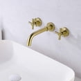 thumbnail image 4 of Brushed Brass Wall Mount Bathroom Faucet Two Cross Handles and Rough-in Valve Included,SUMERAIN, 4 of 4