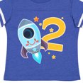 thumbnail image 4 of Inktastic Rocket Space Ship Happy Second Birthday Boys or Girls Toddler T-Shirt, 4 of 5