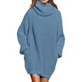 thumbnail image 1 of LAICAIW Robe Chandail Longue Ample à Col Roulé Oversize pour Femmes, 1 of 7