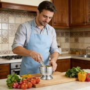 Stainless Steel Mortar And Pestle Set - 304 Rust Proof, Shock Absorbing Base - 5.91 x 5.91 - Spice Grinder Pilon for Herbs, Garlic, Ginger - Non-Slip Grip