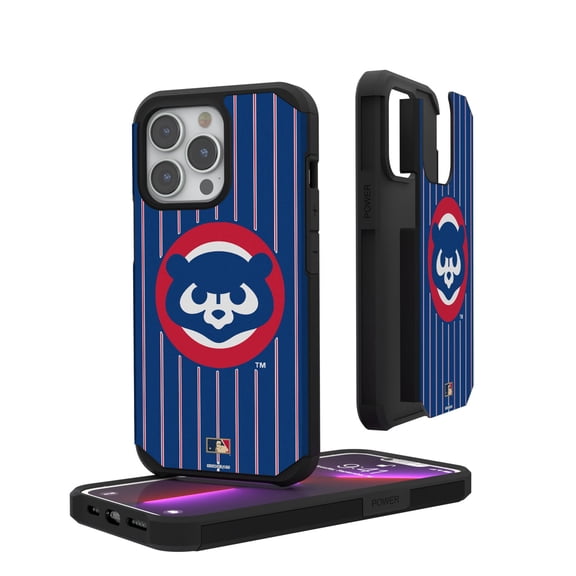 Chicago Cubs Secondary Logo iPhone Pinstripe Cooperstown Design Rugged Case