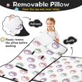 thumbnail image 3 of Unicorn and Flower White Pattern Teens Toddler Nap Mat with Pillow, Sleeping Mat Bag for Preschool Daycare 51"x22", 3 of 6