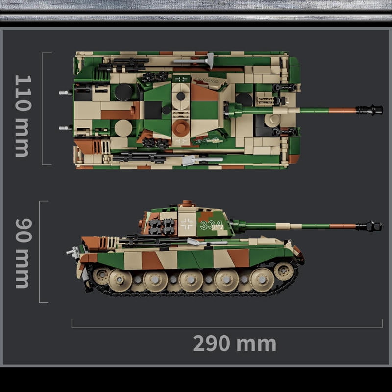 Remocguys WW2 Tiger Tank Heavy Building Sets, Compatible with Lego Army Military Vehicles Model kits Collectible for Adults Boys 14+ 853PCS