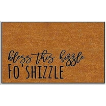 Door Mat Bless This Hizzle Fo'Shizzle Welcome Mats for Front Door Outdoor Funny Non Slip Entryway Home Decor Indoor Doormat Gift 16x24 Inch.
