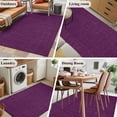 thumbnail image 6 of 2.7x5 Washable Area Rug, Vintage Dark Non-Slip Rectangle Rug for Bedroom Bedside, Purple Linen Texture Farmhouse Indoor Floor Mat for Home Decor, 6 of 9
