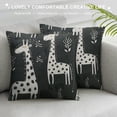 thumbnail image 3 of Throw Pillow Covers Childish Giraffe  Square Cotton Linen Sofa Pillow Covers Cute Shape Black Baby Nursery White Cartoon Fashion Trendy Cushion Cases for Home Couch Bed Decor, 3 of 5