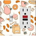thumbnail image 1 of Metal Light Switch Wall Plate Outlet Cover (Coffee Espresso Mocha Bean Pot Sweet Dessert Treat White - Single Toggle Single Rocker), 1 of 2