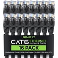 thumbnail image 1 of GearIT Cables Ethernet Cat 6 Preterminados para Red Doméstica y de Oficina, Negro, Paquete de 16 de 3 Pies, 1 of 5