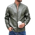 thumbnail image 5 of JTSRKL Mens Faux Leather Bomber Jackets Full Zip Side Pockets Lightweight Fall Winter Tops Vintage Retro Classic Casual Motorcycle Coats, 5 of 5