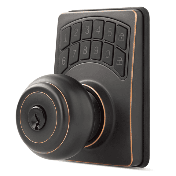 Hyper Tough Keyless Digital Ball Doorknob- Oil Rubbed Bronze Finish, Smart, Secure and Convenient