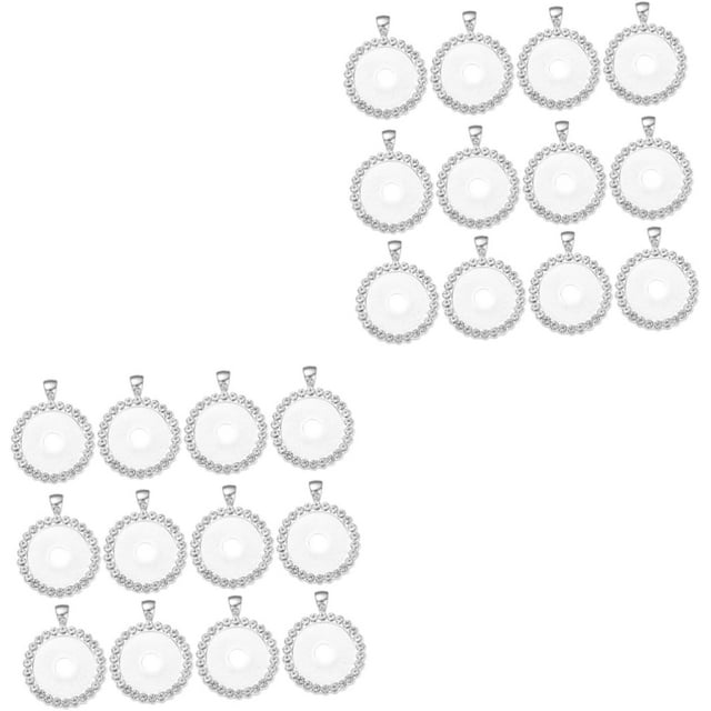 XYCCA 24 Pcs Cardboard Photo Frames Rhinestone Round Bezel Craft Bezel Trays Metal Pendant Trays Necklace Locket Metal Trays Round Dome Diy Pendant Trays Photo Pendant Edging Blank-3007