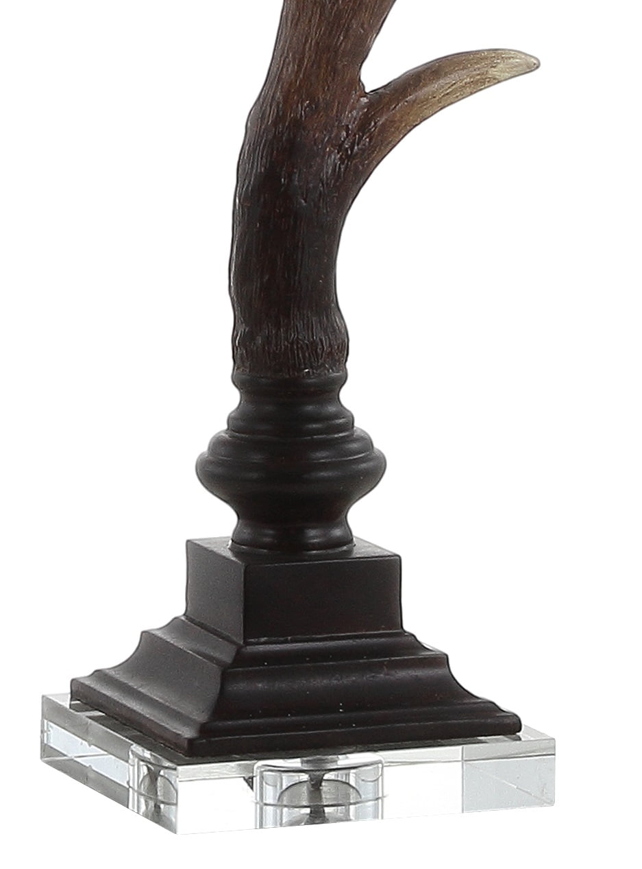 29 5 Antler Rustic Resin Crystal Led Table Lamp Brown