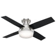 thumbnail image 1 of Hunter 44 Inch Dempsey Low Profile Brushed Nickel Ceiling Fan w/ Light & Remote, 1 of 6