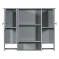 thumbnail image 7 of Royard Oaktree Bathroom Medicine Cabinet with Mirror, Bathroom Storage Cabinet with 3 Doors and Open Shelves, Wall Mounted Cabinet Space Saver with Towel Bars, Grey, 7 of 7