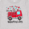 thumbnail image 4 of Inktastic It's My 1st Valentine's Day Fire Truck Boys or Girls Baby T-Shirt, 4 of 5