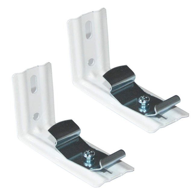 Soporte en L, 4 unidades, 3 "(76 mm) de largo, color blanco, para persianas verticales con riel de cabeza, ancho de 1-1/2" (38 mm), clips de soporte de montaje exterior