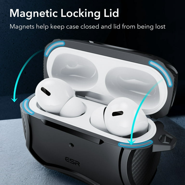 ESR for AirPods Pro 2 Case, MagSafe Wireless Charging, Compatible with  AirPods Pro 2nd generation 2023/2022/1st gen 2019, Magnetic Lid, HaloLock  Cyber