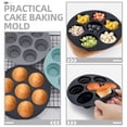 thumbnail image 2 of GOOHOCHY 3 moldes de silicona para muffins, moldes para cupcakes, 7 moldes redondos para muffins, molde antiadherente para hornear., 2 of 8