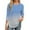 Sky Blue, variant on Women's Ombre Color 3/4 Sleeve Tunic Top, Round Neck Loose Fit Pleated Blouse, Gradient Color Casual Shirts for Women, Versatile Tops for Daily Wear and Work - Black