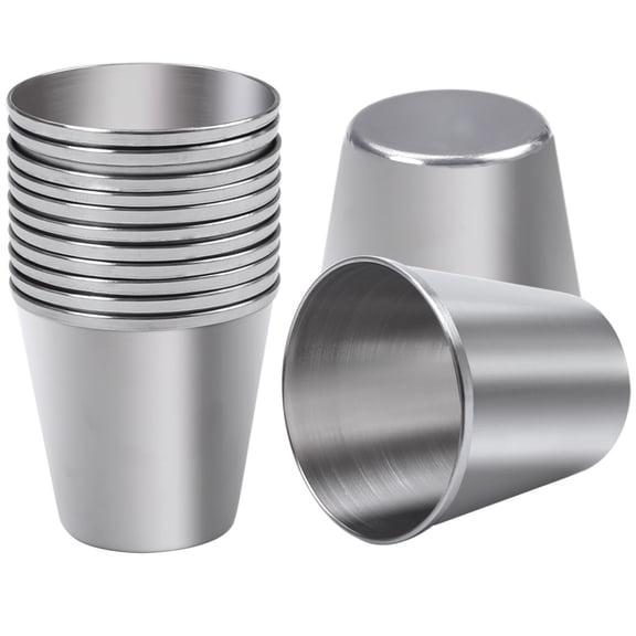 Elcoho 12 Pieces Stainless Steel Shot Glasses 1.5 Ounce Metal Shot Glass Reusable Unbreakable Silver Shot Cups Drinking Tumbler for Bar Home Restaurant Travel