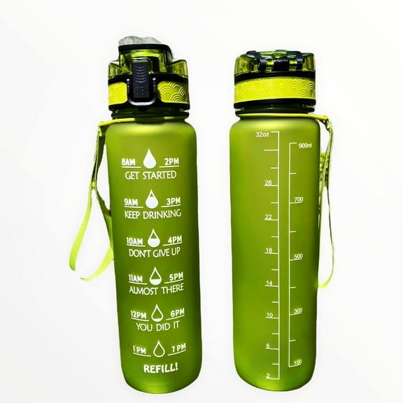 32oz Leakproof Time Marker Motivational Sport Water Bottle