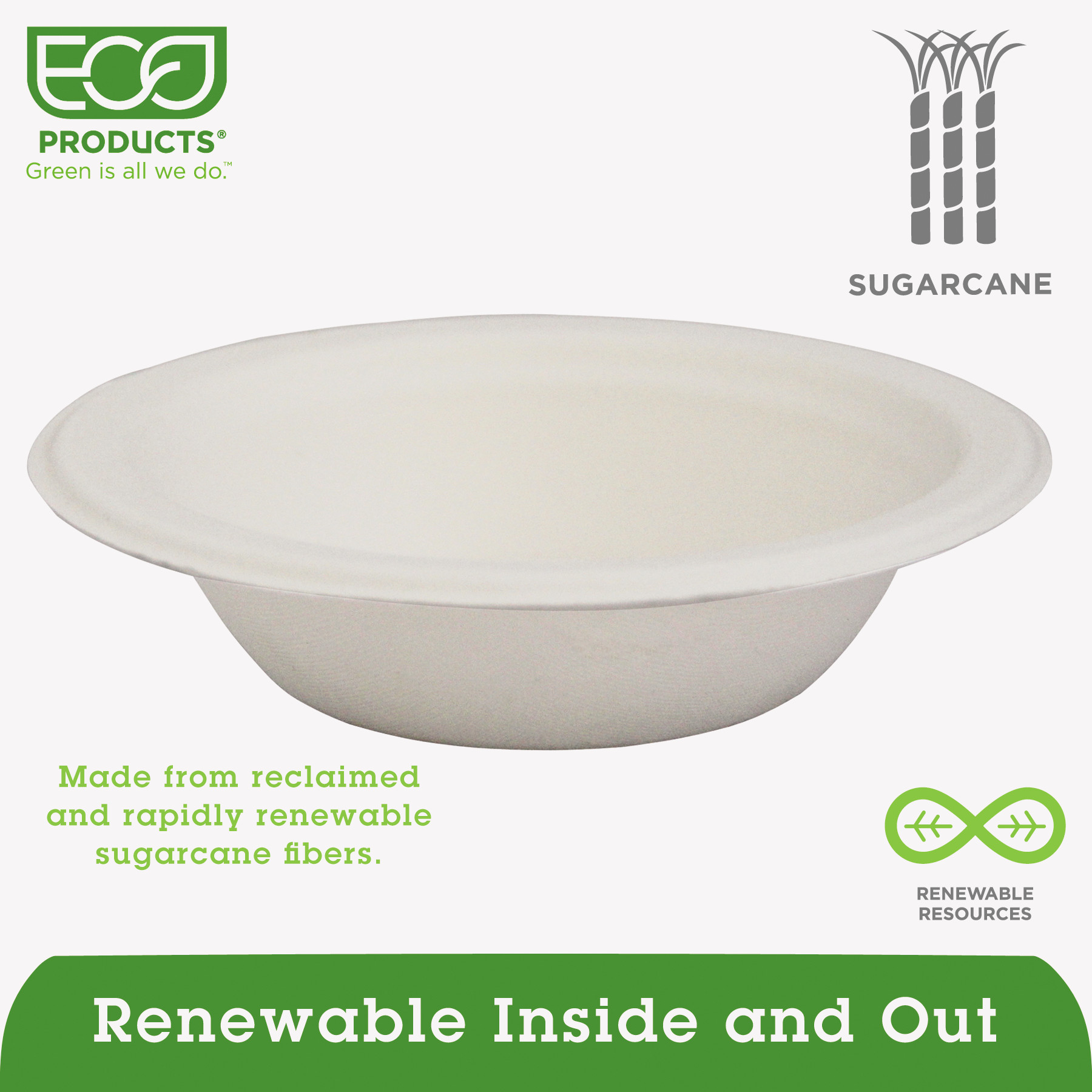 Eco-Products Renewable & Compostable Sugarcane Bowls - 12oz., 50/PK - image 2 of 3