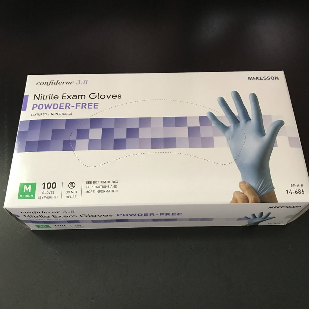 McKesson Confiderm 3.8 NonSterile Nitrile Exam Glove 14686, Medium