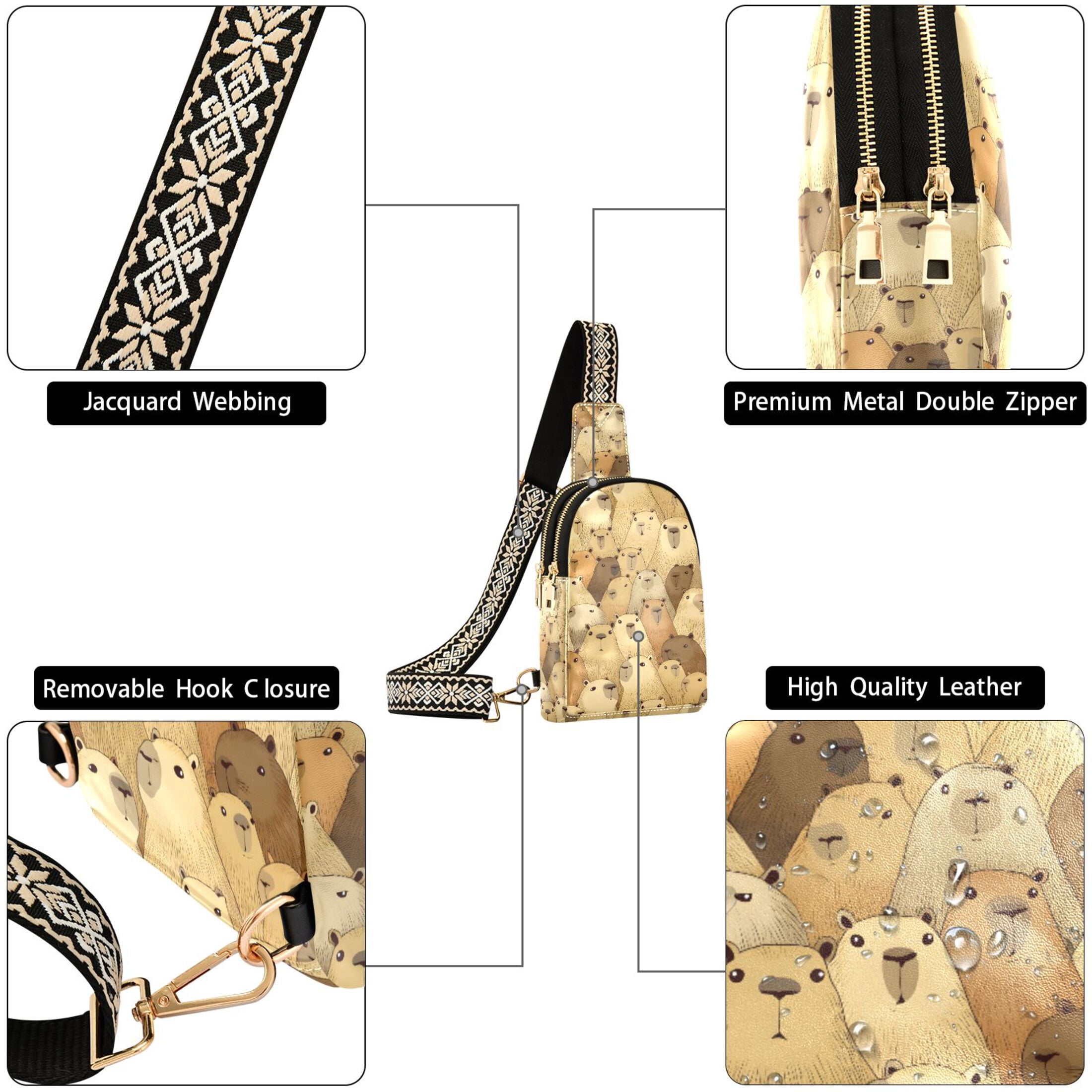 ALAZA Doodle Capybara Sling Bag for Women Men Waterproof Crossbody Chest Bags