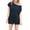 Navy, variant on Diufon Women's Jumpsuits Short Sleeve off One Shoulder Short Rompers Solid Color Casual Playsuits